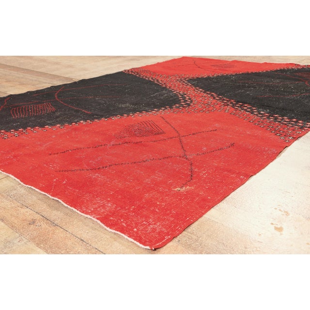 Red Zeki Muren Vintage Turkish Sivas Rug, 06'09 09'08 For Sale - Image 8 of 10