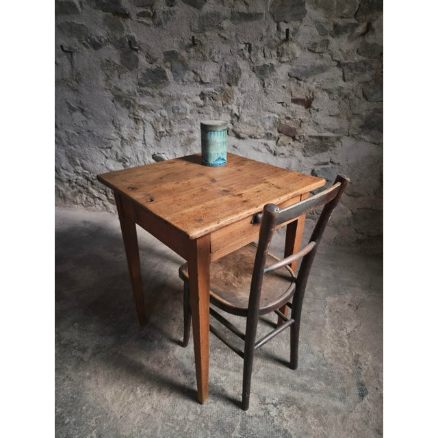 French Pine Side Table with Drawer, 19th Century For Sale - Image 9 of 18