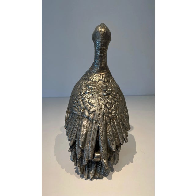 1970 Large Silverplate Bronze Duck For Sale - Image 6 of 12