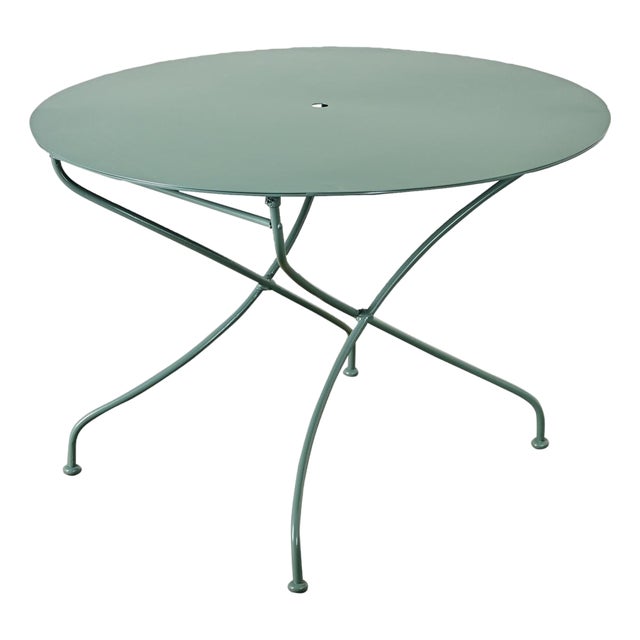 Late 19th Century French Iron Bistro Table with New Powdercoat For Sale