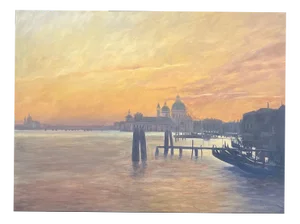 Claude Sauthier, Venice, Oil on Wood, 1970s