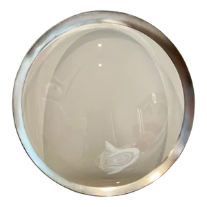 Mid 20th Century Silver Rimmed Round Serving Platter or Display Tray Attributed to Dorothy Thorpe