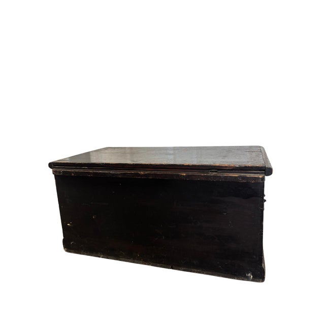 19th Century English Pine Ebonized Blanket Chest For Sale - Image 11 of 12