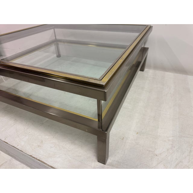 Silver Sliding Top Vitrine Coffee Table, 1970s For Sale - Image 8 of 12