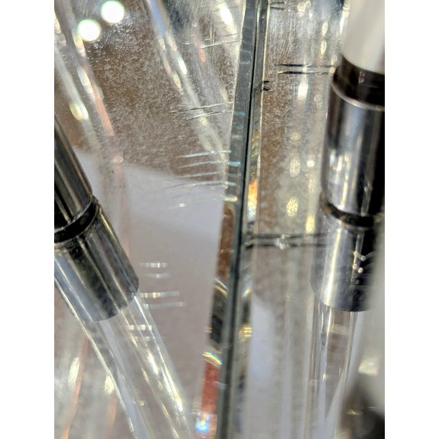 Glass Lucite & Chrome Magazine Rack / Record Organizer, Circa 1970s For Sale - Image 7 of 7