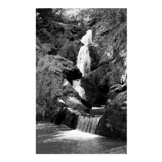 2021 "Zen Forest Waterfall" Black and White Landscape Giclée Print For Sale