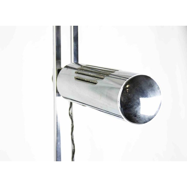 Cromoluce steel lamp is an original design lamp realized in the 1970s. A vintage floor lamp entirely realized in steel...