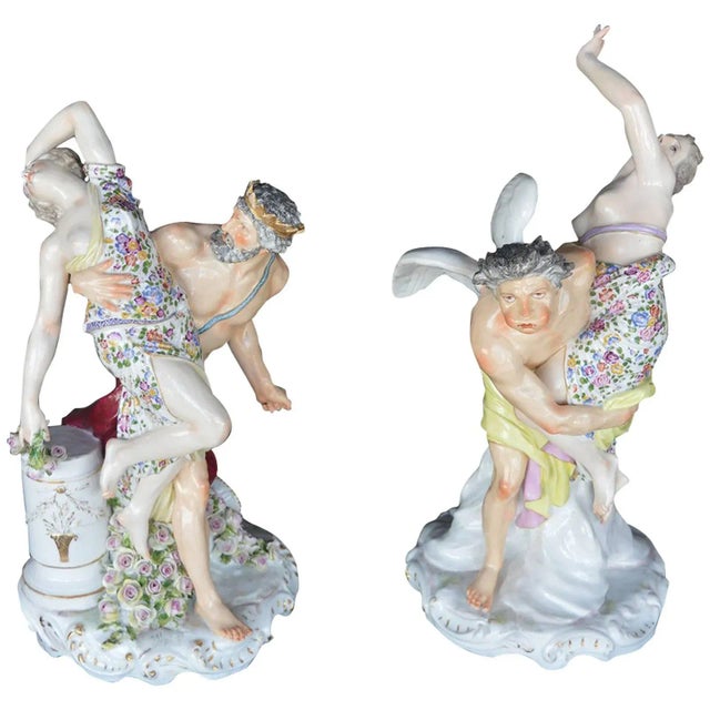 Ceramic Set of Two Porcelain Sculptures of the Abduction of the Sabine Women. Germany. For Sale - Image 7 of 7