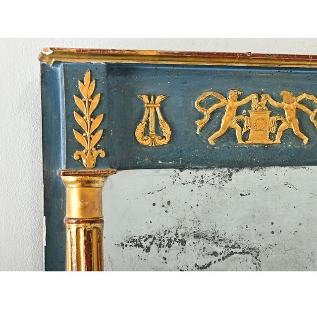 Wood French 19th Century Petite Neoclassical Trumeau For Sale - Image 7 of 9
