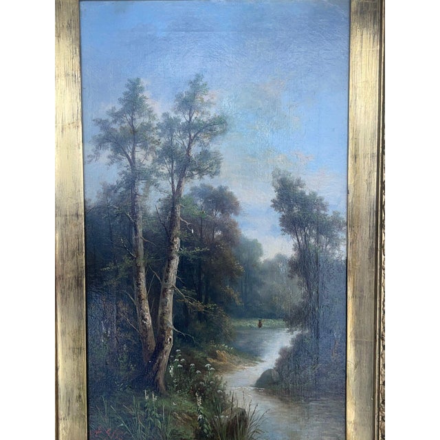 A Stone Late 19th Century Signed Ada Stone Landscape Paintings. United Kingdom - a Pair For Sale - Image 4 of 12