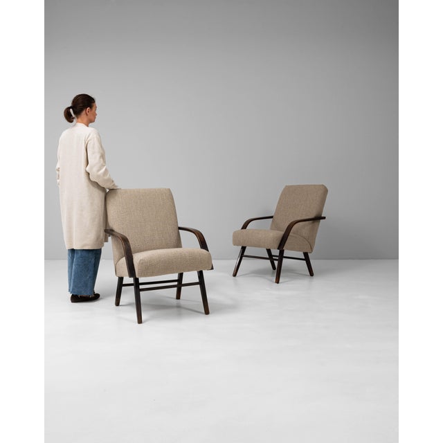 1960s Czech Upholstered Armchairs - A Pair For Sale - Image 17 of 18