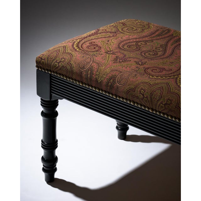 Pair of French Napoleon III Style Mahogany Upholstered Storage Benches, Circa 1900 For Sale - Image 9 of 9