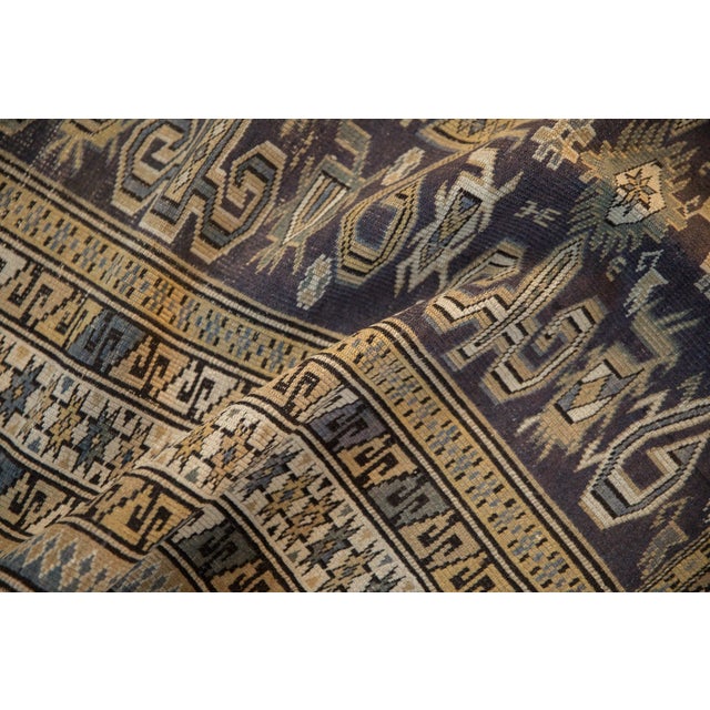 Royal Blue Vintage Shirvan Square Rug - 3' x 4'1" For Sale - Image 8 of 9