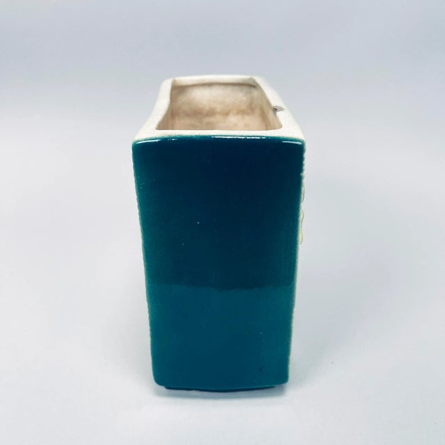 Vintage Mid-Century Modern Royal Copley Springbok Gazelle Rectangular Ceramic Flower Vase Deco For Sale - Image 4 of 13