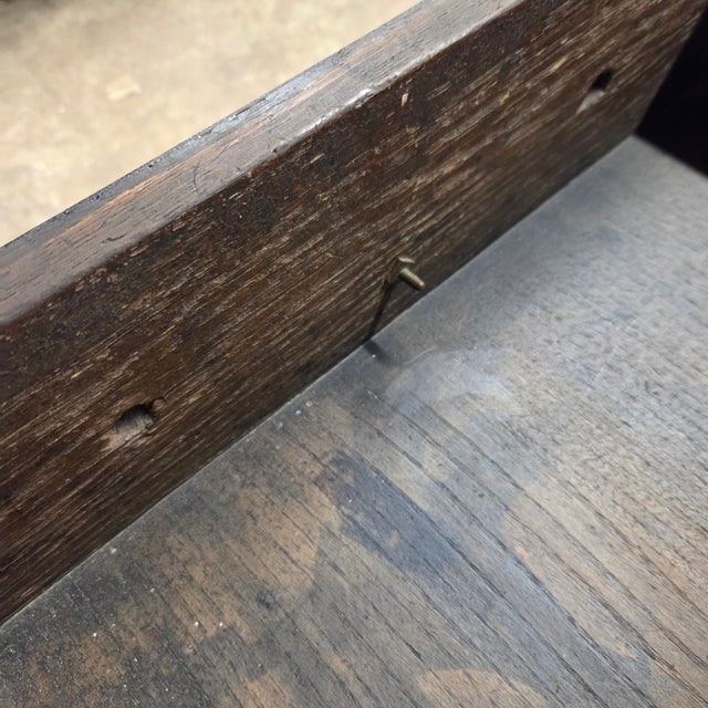 Late 19th Century Georgian 5 Drawer Oak Chest With Dark Cherry Banding With Brass Drop Pulls and Ecustions For Sale - Image 13 of 13