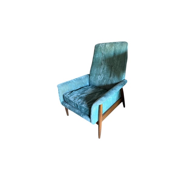Mid-Century Modern 1960s Mid-Century Walnut Frame Upholstered Chair Armchair McM Restore For Sale - Image 3 of 5