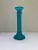 Glass Turquoise Frosted Glass Candlestick For Sale - Image 7 of 7