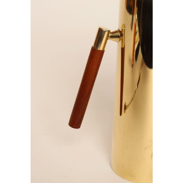 Italian Modern Brass-Plated Steel and Teak Cocktail Pitcher and Stirrer/Spoon For Sale - Image 15 of 18