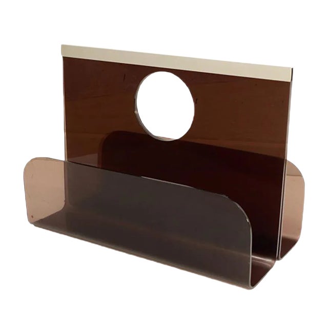 Acrylic Glass Magazine Rack by Michel Dumas for Roche Bobois, 1970s For Sale