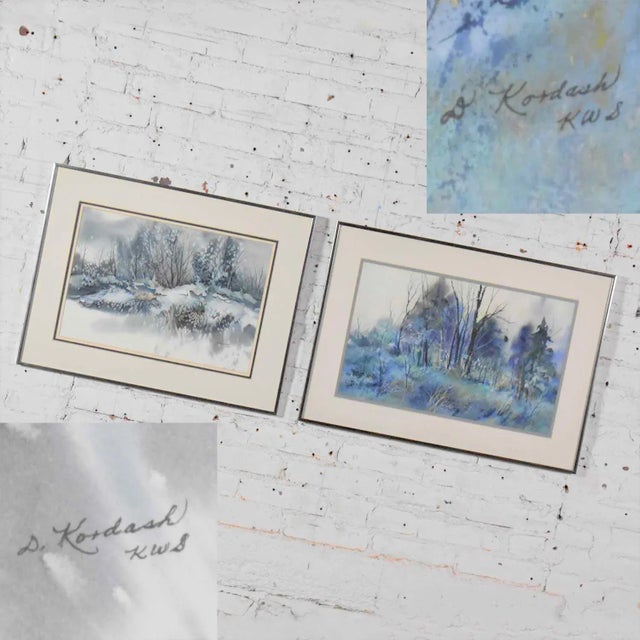 Paint Vintage Watercolor Winter Landscape Paintings by Dorothy M. Reece Kordash - a Pair For Sale - Image 7 of 13
