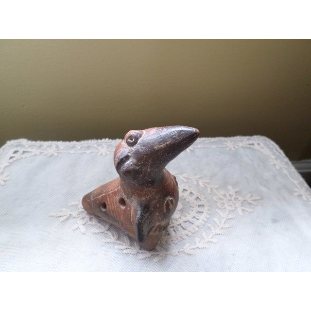 Ceramic Antique Pre-Columbian Chimu Bird Whistle From Peru For Sale - Image 7 of 7