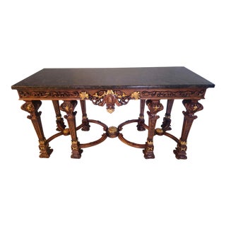Hand-Carved Gilded Italian Style Table by Francesco Molon Italy For Sale