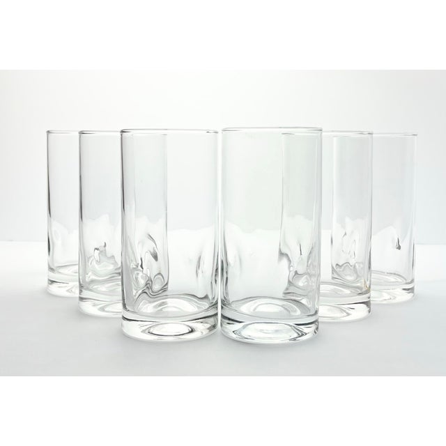1990s Vintage Indented Dimple Pinched Side Highball Tumbler Glasses 6” 16oz No chips, cracks, or fleabites. Height 6”...