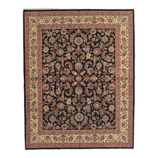 Vintage Hand-Knotted Persian Mashad Rug 7'3" X 9'1" For Sale