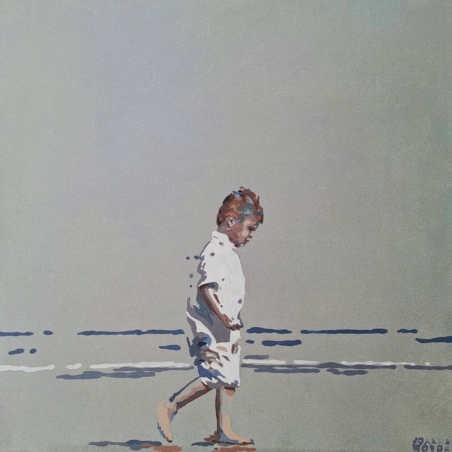 Joanna Woyda, The Beach: A Walk, 2024, Acrylic on Canvas For Sale - Image 3 of 3