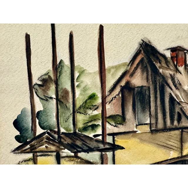 Original watercolor on paper by Henry Emil Salloch, also known as Heinz Emil Salloch, the German-born American artist and...
