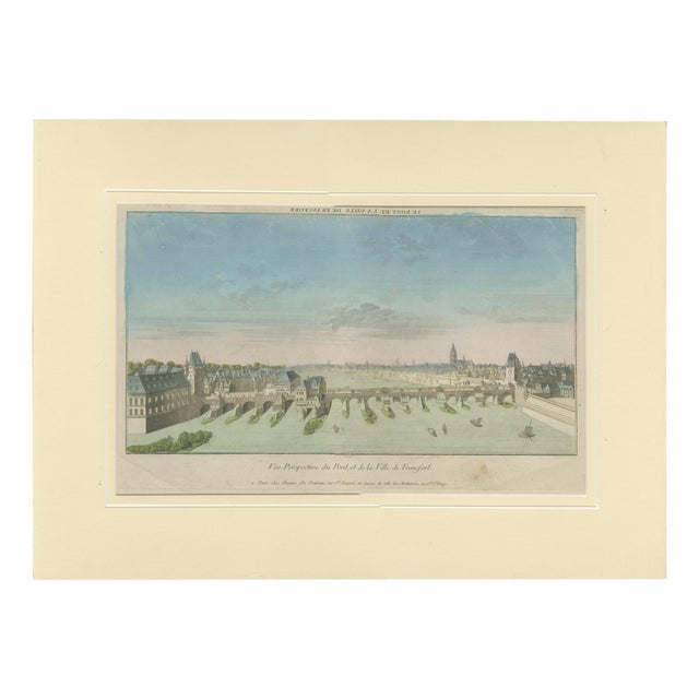 Huguier, Frankfurt am Main Optica View, Hand-Colored Print, 1780 For Sale