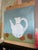 Modern Tina Shenk. Still Life Painting 27.6" X 27.6", White Teapot, Orange Fruit, Modern Teal & Green Still Life, Handmade Canvas For Sale - Image 3 of 4