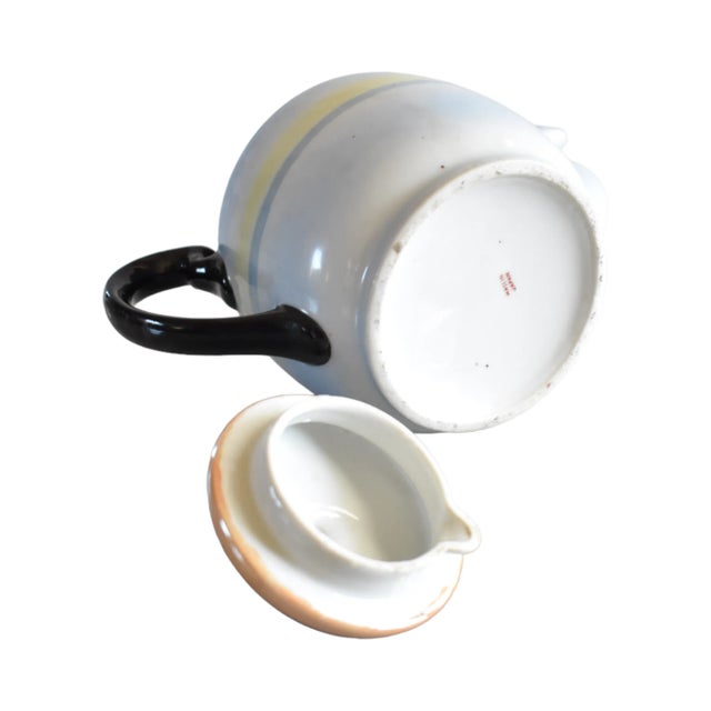 Vintage Peach Luster Japanese Teapot With Ship For Sale - Image 4 of 4