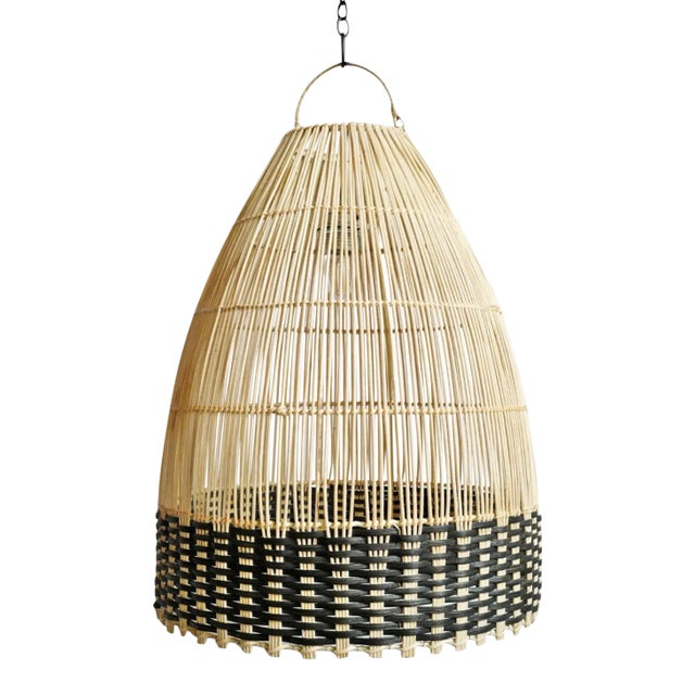 Wicker Tux Weave Pendant Light Small For Sale