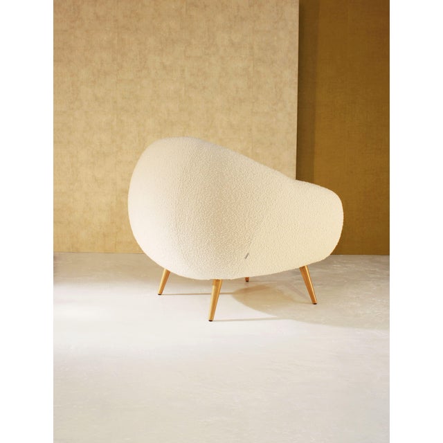 Textile Niemeyer Chair in Boucle and Oak by InsidherLand For Sale - Image 7 of 18