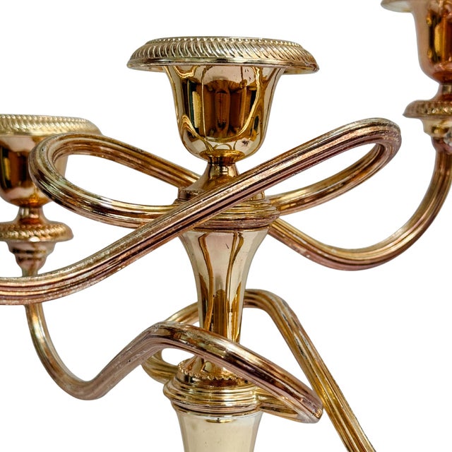 Early 20th Century Parisian Silver-on-Copper 5-Arm Candelabras - A Pair For Sale - Image 10 of 13