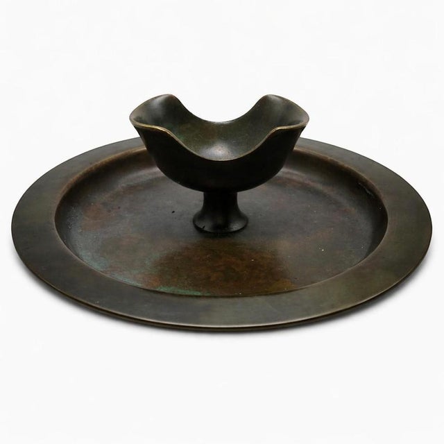 Elegant swedish art deco bronze centerpiece dish produced by gab (guldsmedsaktiebolaget), dating from the 1930s. The piece...