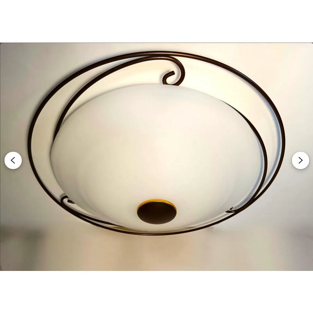 Large Hollywood Regency White Ceiling Light from Marchetti Lighting, 1970s For Sale - Image 11 of 12