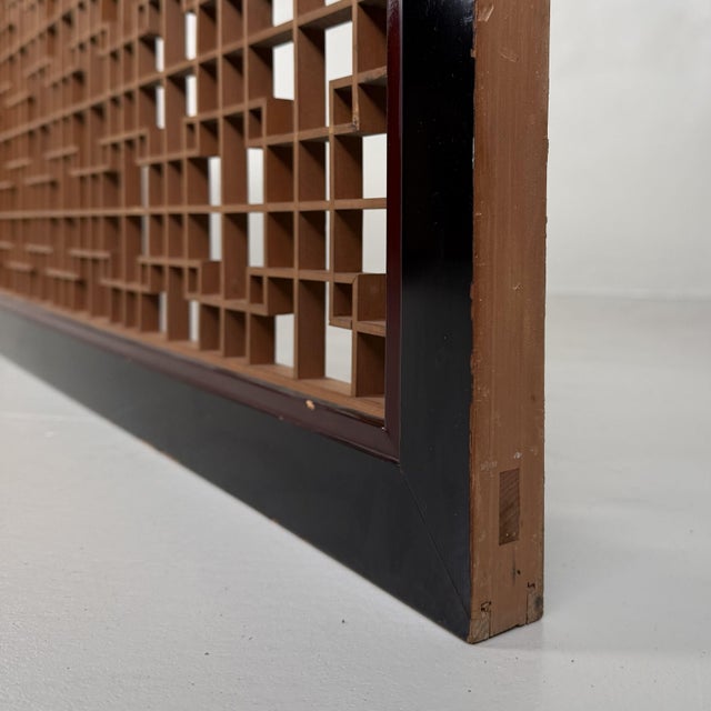 Japanese Ranma with Kumiko Lattice Serene Wall Panel, 1950s For Sale - Image 10 of 14