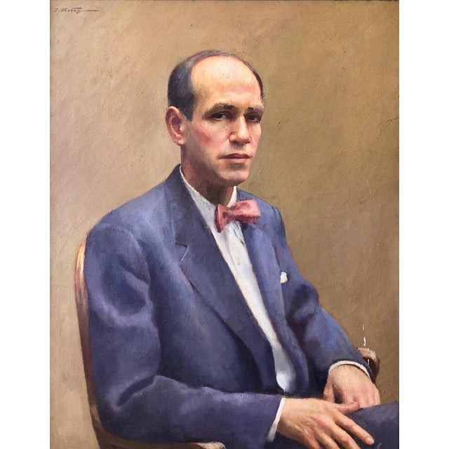 Oil Painting Portrait of Ashcan Artist John Sloan. Signed I. Holtz. The youngest of four children, Holtz was born and...