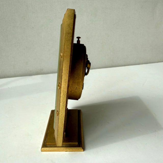 Vintage Brass Boudoir Desk Clock With “The Swing” Art Print Face Working Condition For Sale - Image 10 of 11
