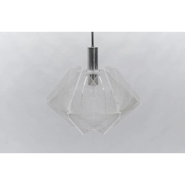 German Nylon Thread Pendant Lamp attributed to Paul Secon for Sompex, 1960s For Sale - Image 10 of 10