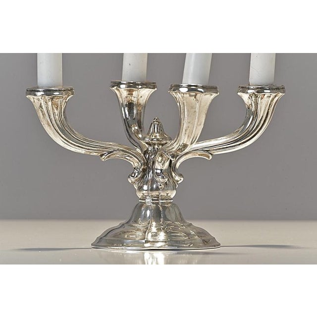 Silver 4-Armed Chandelier, Germany, 1935 For Sale - Image 6 of 11