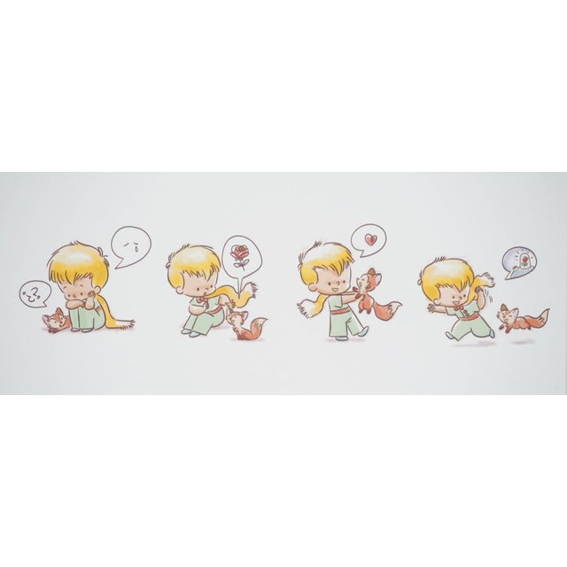 Modern Antoine De Saint-Exupery, Le Petit Prince et son ami le renard, Lithograph For Sale - Image 3 of 5