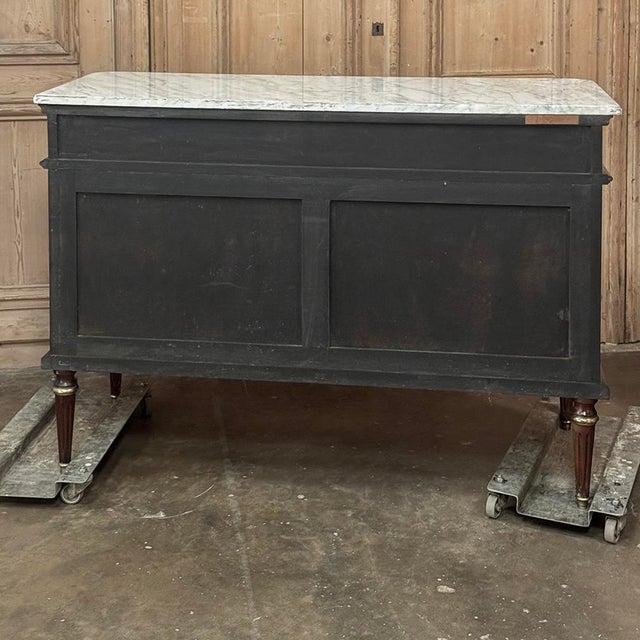 French Directoire Neoclassical Carrara Marble Top Commode For Sale - Image 18 of 18