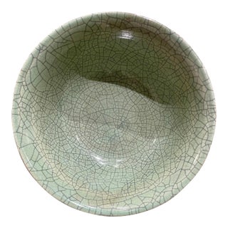20th Century Japanese Cracked Celadon Bowl For Sale
