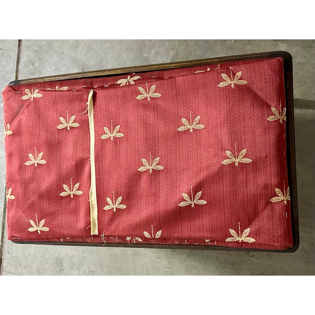 Antique Early 20th Century Wood Vanity or Piano Bench For Sale - Image 9 of 11