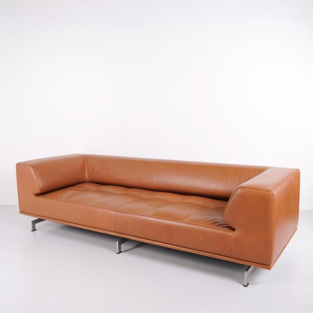 Three-Seater Sofa in Cognac Leather from Erik Jørgensen For Sale - Image 4 of 13