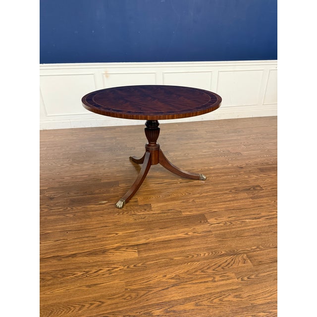 Round Mahogany Georgian Style Foyer/Breakfast/Game Table by Leighton Hall - Showroom Sample For Sale - Image 11 of 12