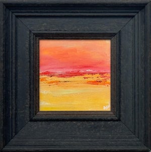 Small Square Abstract Canvas Art Study with Red & Yellow by Contemporary Artist 2025